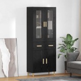 Cumpara ieftin Bufet Stejar Negru 69,5 x 34 x 180 cm Lemn prelucrat