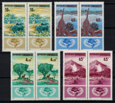 RWANDA 1965 - Natura, fauna, flora/ serie completa, perechi MNH (CV 6&amp;euro;) foto