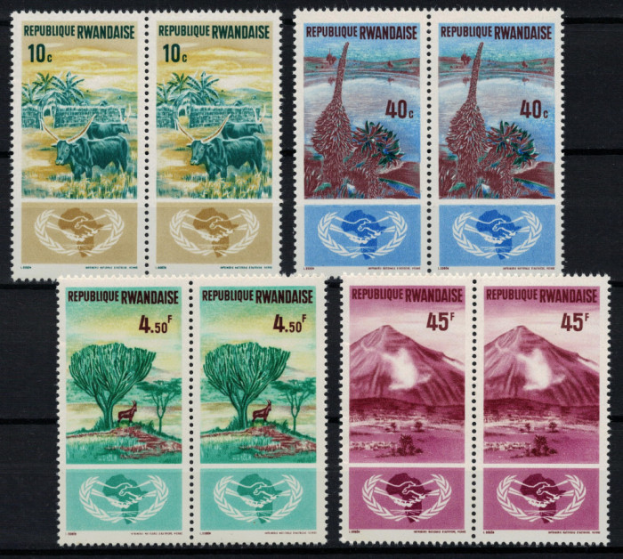 RWANDA 1965 - Natura, fauna, flora/ serie completa, perechi MNH (CV 6&euro;)