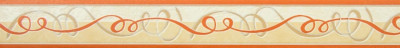 Bordura decorativa pentru tapet, modern, alb, portocaliu, 3.5cm x 10m, 227-052 foto