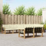 vidaXL Set de canapele de exterior cu pernă 8 pcs Alb și crem 3388808