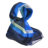 Esarfa matase imprimeu patrate multicolore 100 x 100 cm