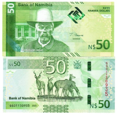 Namibia 50 Dolari 2025 P-22 Hibrid UNC foto