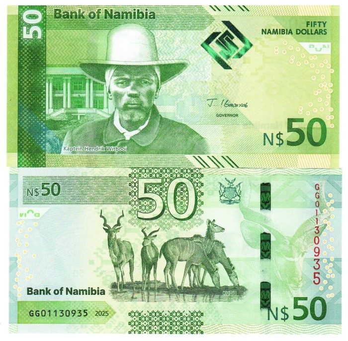 Namibia 50 Dolari 2025 P-22 Hibrid UNC
