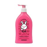 Cumpara ieftin Gel de dus si sampon cu aroma de zmeura KIDS, 400 ml, Sanosan