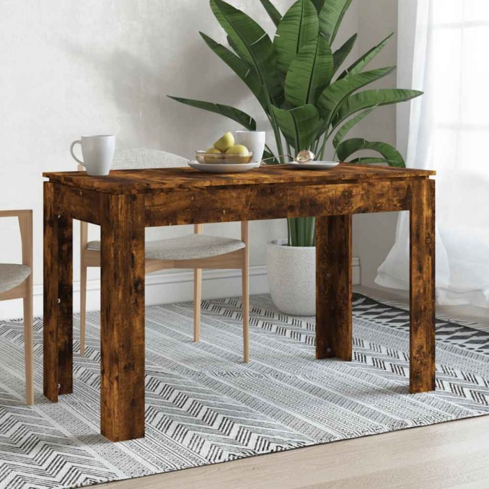vidaXL Masă bucătărie, stejar afumat, 120x60x76 cm, lemn prelucrat