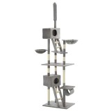 Cumpara ieftin Ansamblu pisici cu stalpi din funie de sisal, 230-260 cm Gri