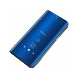 Husa Clear View Samsung Galaxy J730 J7 2017 + cablu de date cadou, Albastru