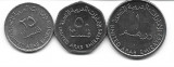 Emiratele Arabe Unite lot 3 monede: 25 si 50 fils, 1 dirham, Asia