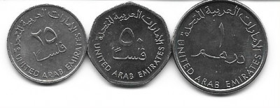 Emiratele Arabe Unite lot 3 monede: 25 si 50 fils, 1 dirham foto