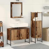 Cumpara ieftin Set de mobilier pentru baie 3 buc. Maro 33 x 33 x 113.5 cm