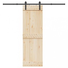 vidaXL Set feronerie pentru uși glisante, negru, 213,5 cm, oțel