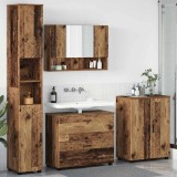 Set Mobilier Baie 4 Piese vidaXL Lemn Vechi 30x35x192cm: Dulap Chiuveta, Oglinda, 2 Dulapuri Depozitare - Design Modern