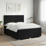 Cumpara ieftin Pat boxspring cu saltea Negru 160 x 200 cm Tesatura