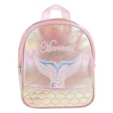 Rucsac Copii Holografic Coada Sirena Roz 23cm, Fete, Poliester - Rucsac Scoala, Gradinita, Accesorii Fetite