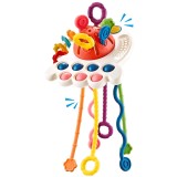 Cumpara ieftin Jucarie Zornaitoare OZN pentru Bebelusi, cu Inele, Corzi, Pop It, Materiale Non-Toxice, Silicon Alimentar, Antistres, Senzoriala, pentru Dentitie si M