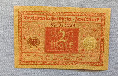 Germania - Set bancnote 1 și 2 Mark / mărci (1920) s939 / s460 foto