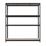 Raft metalic negru 180 x 180 x 60 cm cu 4 polite MDF, sarcina 1200 kg