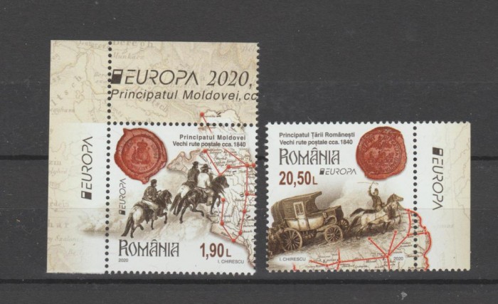 ROMANIA 2020 -EUROPA - Vechi rute postale--Serie 2 timbre LP.2280 MNH