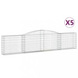 Cumpara ieftin Cosuri gabion arcuite 5 buc, 400x30x80/100 cm, fier galvanizat