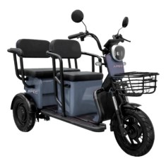 Triciclu electric Volta APM5, Motor 1000W 60V, Baterie 20Ah cu Autonomie 40km, Gri, 25 km/h, fara permis (carnet) foto