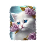 Sticker decorativ, Pisica, Roz, 70 cm, 6786ST