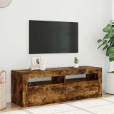 Comodă TV cu lumini LED, stejar fumuriu, 120x35x40 cm