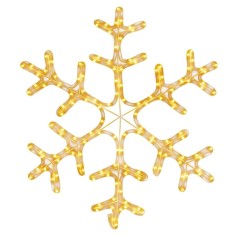 Figurina Craciun, fulg de zapada, 144 LED-uri alb cald, 59x59cm foto