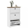 VidaXL Suport pantofi &bdquo;BODO&rdquo; alb și maro 80x35x118 cm 4016882