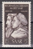 SAAR 1951 - A 375-a aniversare a Reformei lui Calvin și Luther din regiunea SAAR, MNH