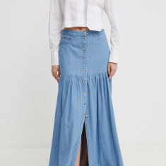 Pepe Jeans fusta MAXI SKIRT HW DNM REG maxi, evazati, PL901131R