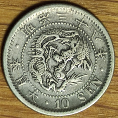 Japonia - moneda de colectie rara - 10 sen 1905 / 年八十三治明 -Meiji - f frumoasa !