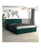 Pat Tapitat Sorin Verde + Saltea Lux Ortopedica 140x200cm