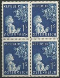 AUSTRIA 1954 - SARBATORI RELIGIOASE ,CRACIUN BLOC DE 4 NESTAMPILAT