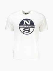 Tricou barbati cu imprimeu cu logo si croiala Regular fit alb (Marime: L) foto