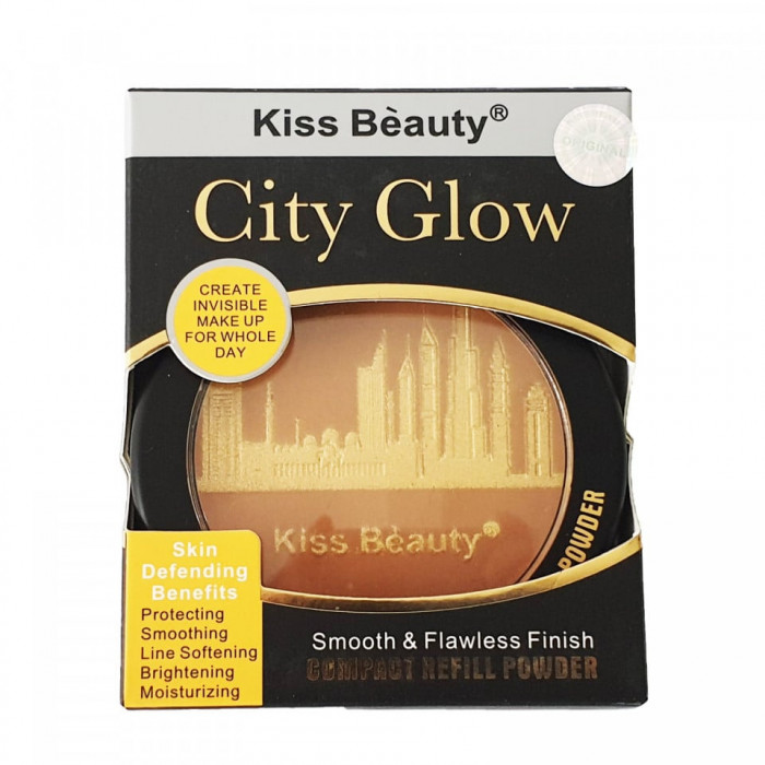 Iluminator Kiss Beauty City Glow, Smooth &amp; Flawless Finish, 03