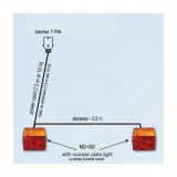 Kit Stop Lampi Fristom MD-002, 7 Pini, 12/24V, Universal: Tractor, Camion, Remorca - Functii: Pozitie, Frana, Semnalizare, Iluminare numar