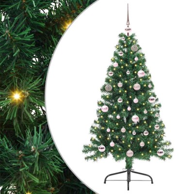 vidaXL Pom de Crăciun artificial pre-iluminat Verde 150 cm PVC 3397000 foto