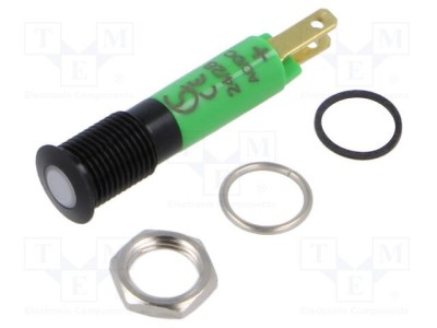 Lampă LED plată roșie 24&amp;divide;28VDC 24&amp;divide;28VAC &amp;Oslash;8mm IP67 SIGNAL-CONSTRUCT foto