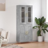 VidaXL Dulap &icirc;nalt, gri beton, 69,5x34x180, lemn compozit