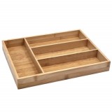 Organizator tacamuri Pufo Cuisine din lemn de bambus cu 4 compartimente, 33 x 25 cm