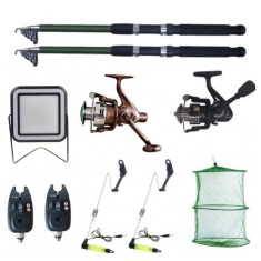 Set pescuit sportiv 2 lansete Ultra Carp 2.7m, proiector solar, 2 mulinete, 2 senzori cool angel
