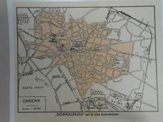 Harta Craiova, 1920, 14x17 cm, scara 1:30.000, foto