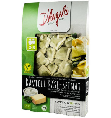 Paste Fainoase Ravioli cu Branza si Spanac Bio 250 grame D&amp;#039;Angelo Pasta foto