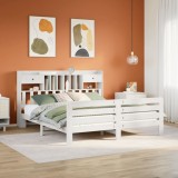 Cumpara ieftin Pat cu bibliotecă fără saltea, 180x200 cm, lemn masiv de pin