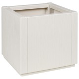 Ghiveci Grădină Alb 36x36x35 cm PP vidaXL, 38L, Exterior, Drenaj