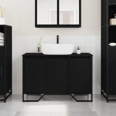 vidaXL Dulap pentru Chiuvetă Altele Stejar Negru 91 x 35 x 60 cm
