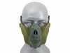 Masca Airsoft Half Face Skull CS Olive, Protectie Inferioara, Nylon 600D, Design Craniu, Ajustabila