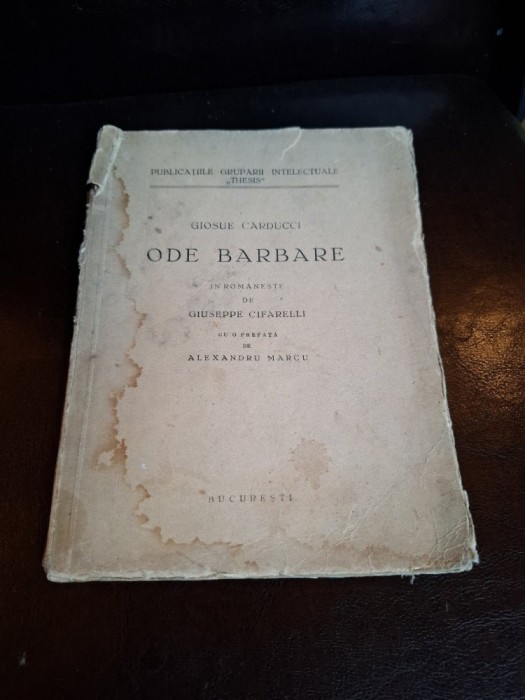 Ode Barbare - Giosu&egrave; Carducci