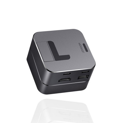 Hub Multifuncțional Joyroom USB Tip C - USB 3.0 / RJ45 / HDMI / USB Tip C / Thunderbolt Pentru MacBook Pro Gri (S-H121 Gri) S-H121 GRAY foto